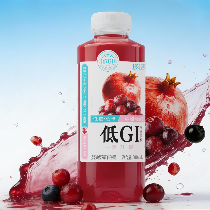 哆轻果蔓越莓石榴复合果汁饮料500ml*15高清大图