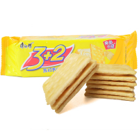 康师傅 饼干 3+2苏打夹心饼干香浓奶油125g*4包（办公室休闲食品早餐）