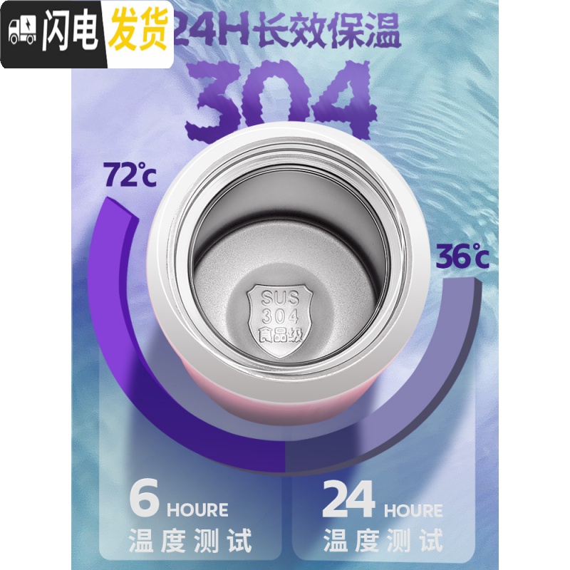 三维工匠保温杯女可爱森系水杯个性创意男学生水瓶潮流简约清新ins茶杯子 莱特绿色500(两用杯盖)高清大图