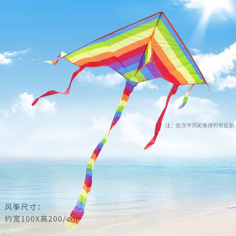 彩虹风筝带线轮套装 潍坊小卡通初学者大型成人 微风易飞儿童新款创意 三维工匠 彩虹-仅风筝高清大图