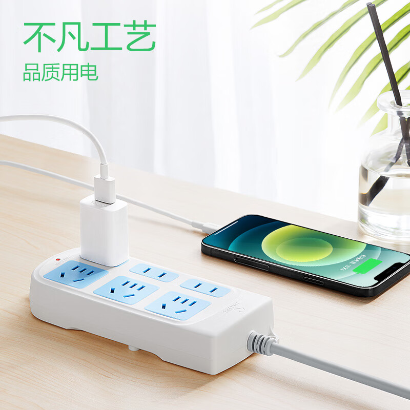 公牛(BULL) 过载保护插座 8位总控全长3米 GN-102高清大图