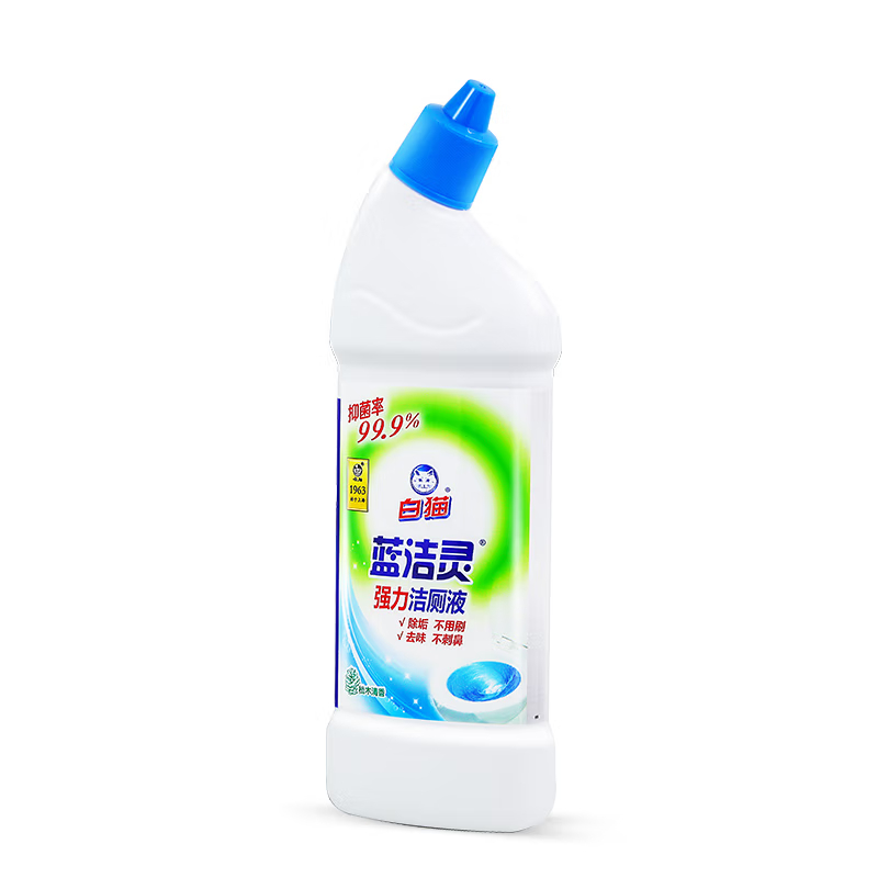 白猫 蓝洁灵强力洁厕液 (弯头)500g*2瓶 强力去污 持久亮洁松木清香高清大图