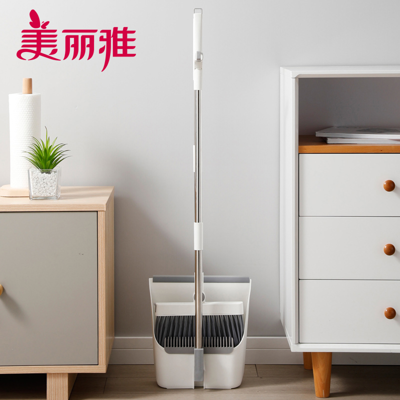 美丽雅 家用扫把扫帚 加密扫把丝不易扬尘一扫即净 时尚组合扫把套(扫把+铲)