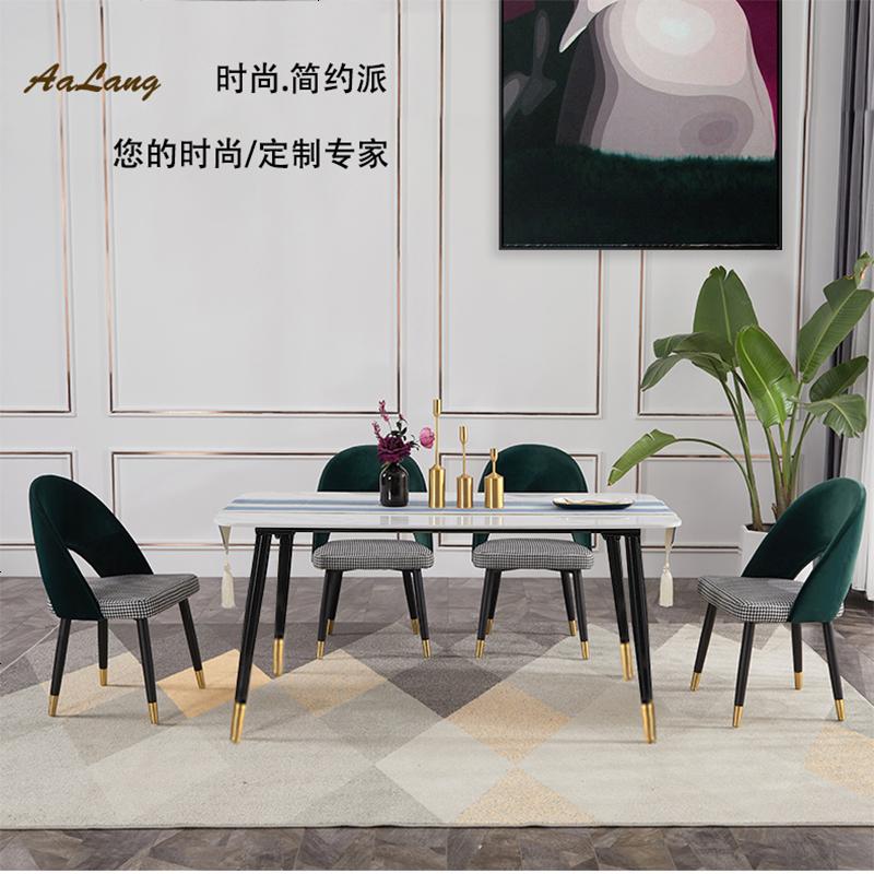 北欧千鸟格餐椅餐厅椅子家用靠背椅轻奢书桌椅洽谈椅网红椅子高清大图