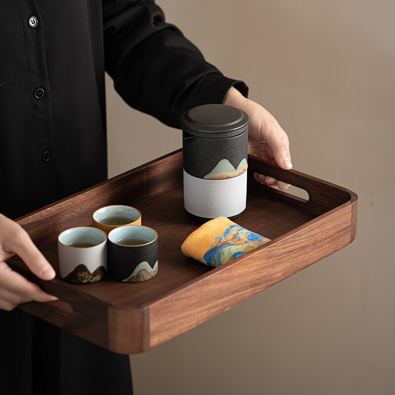 苏氏陶瓷/SUSHI CERAMICS J0713 手绘釉画彩千里江山手抓壶礼盒套装中国风文创伴手礼 (单位:盒)高清大图