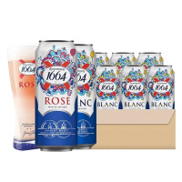 1664白啤酒桃红啤酒法国克伦堡凯旋小麦啤酒500ml*12罐