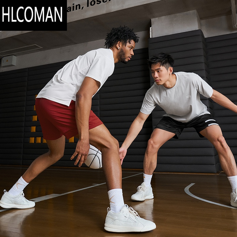 HLCOMAN针织网眼速干运动短裤男夏季新款篮球跑步四分球裤积木