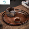 三维工匠黑檀侧把公道杯 手工复古粗陶公道杯茶海鎏金铁釉分茶器公杯匀杯茶具