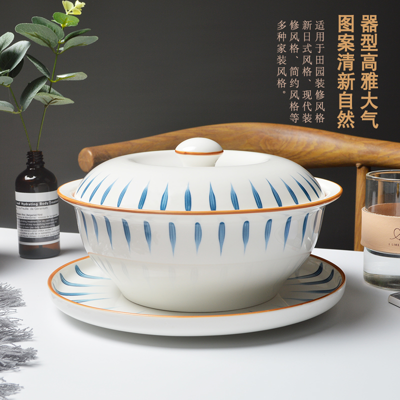 日式创意陶瓷盘子菜盘碗碟套装烘焙精灵家用碗筷餐具西餐牛排盘汤饭碗小碗 23件套方款