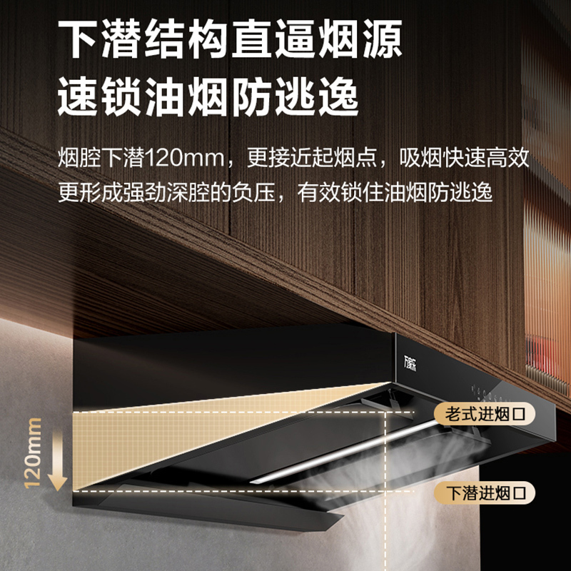 万家乐 抽油烟机 23m³/min欧式双腔沉吸油烟机挥手自清洗烟灶联动家用免拆洗油烟机CXW-360-AT6