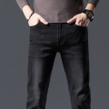 金盾(KIN DON)男士牛仔裤冬季厚款修身直筒长裤冬天免烫牛仔裤子男 金盾牛仔裤563炭黑 38(2尺95)