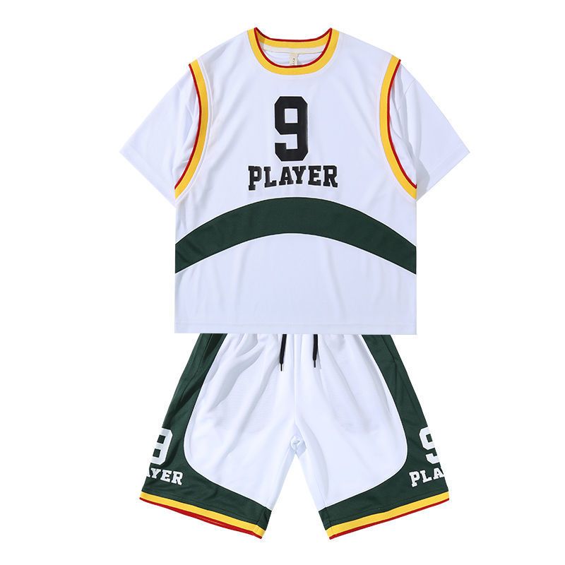 叮当猫童装男童夏季套装儿童球服篮球服两件套透气宽松两件套9号t