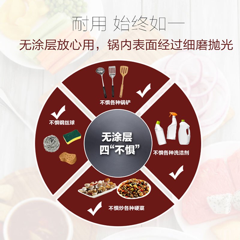 爱仕达(ASD)炒锅铁锅 无涂层铸铁锈不了双耳炖菜锅40cm电磁炉燃气通用CF40B1Q