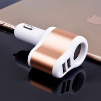 车载充电器车充点烟器闪电客一拖二三双usb多功能手机汽车用充电器