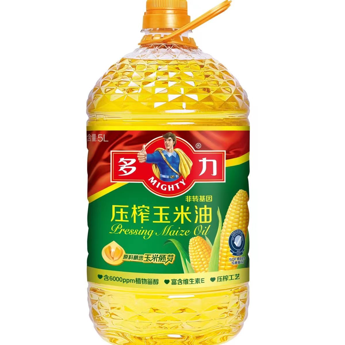 多力压榨甾醇玉米油 5L 桶装 多力非转基因食用油 新老包装随机 玉米5L