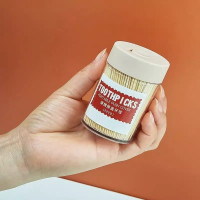[补贴]牙签盒500支根装双头一次性尖细牙签吃水果家用批发竹牙签食品级 1瓶滑盖牙签500支+5包袋装原竹牙签1000支