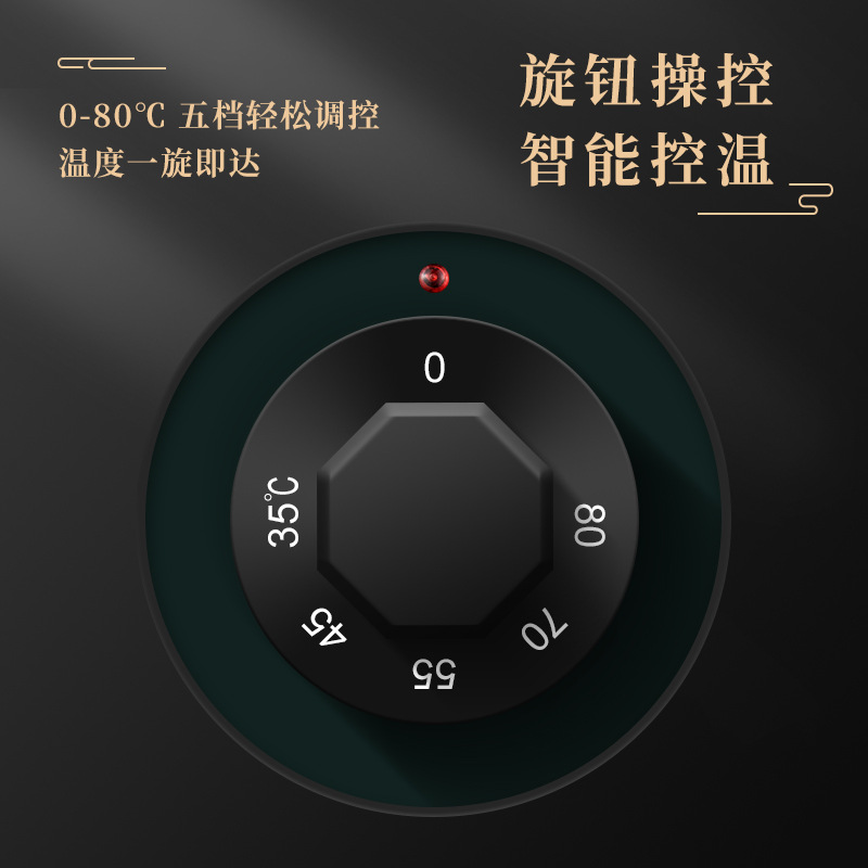 伟纳斯13升黑色鼓型电子暖汤煲(304内胆,双管盖)高清大图