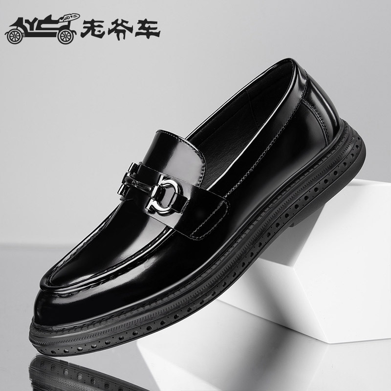 老爷车wecker亮皮男鞋布洛克厚底休闲皮鞋wk6p81635