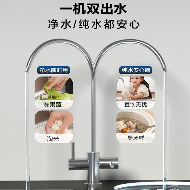 安吉尔净水器家用直饮V6净饮机 1.46升/分钟净水机J2605-ROB60(A8)+J3218前置过滤器高清大图