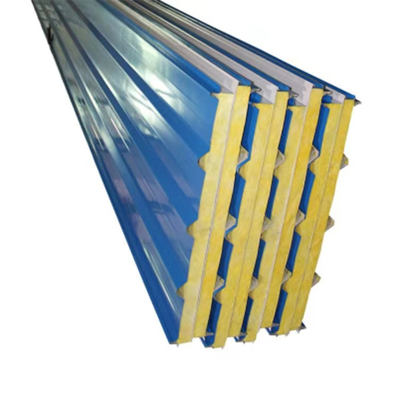 中锦科技 彩钢板 岩棉夹心板 隔热板 顶板(厚度100mm)平方米高清大图