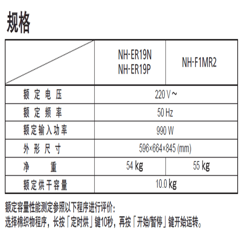 松下滚筒式热泵干衣机NH-ER19P图片