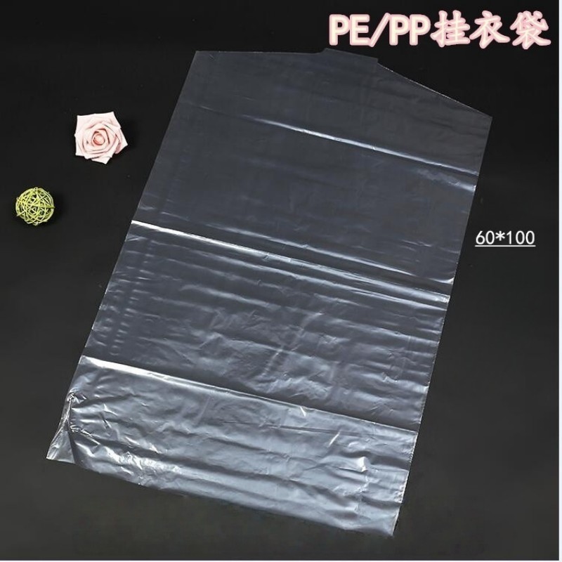 丽佳邦衣服防尘罩 大衣西服防尘袋 透明塑料防尘套 干洗店一次性挂衣袋6丝60*100 10个装