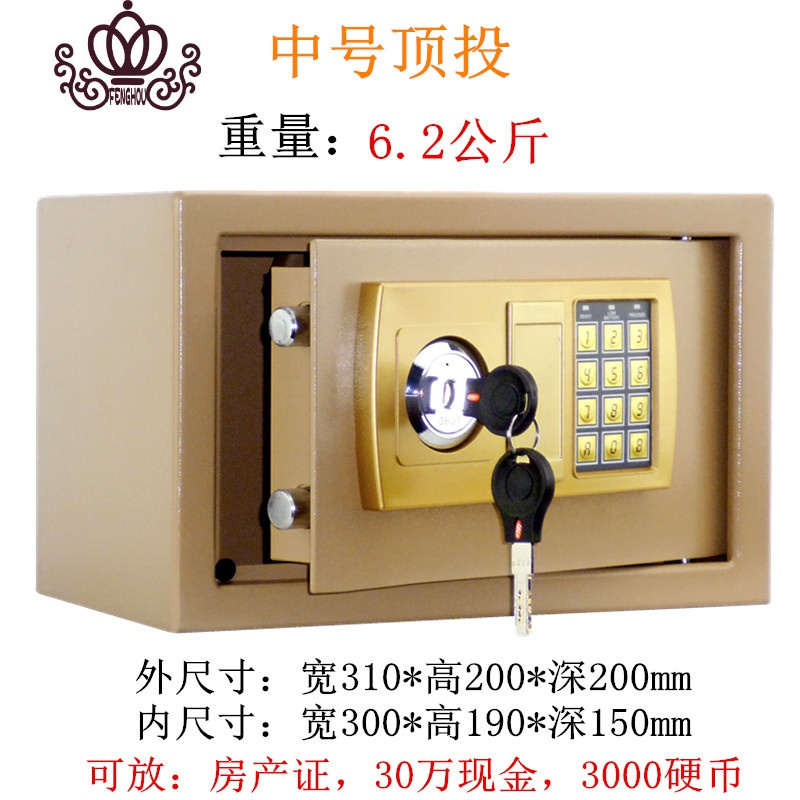 封后成人密码带锁投币储蓄 存钱罐创意钱箱收银保险箱家用超大号防摔 大号土豪金门投[双锁款]储物罐