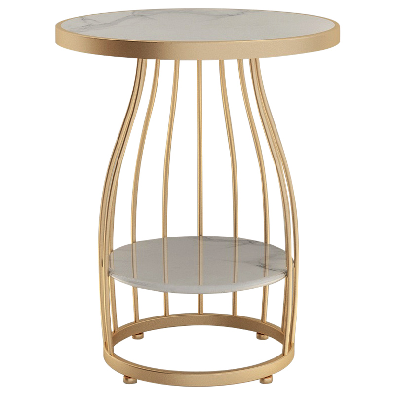 森美人沙发边几北欧大理石客厅轻奢角几小圆桌茶几现代简约铁艺阳台桌子高清大图