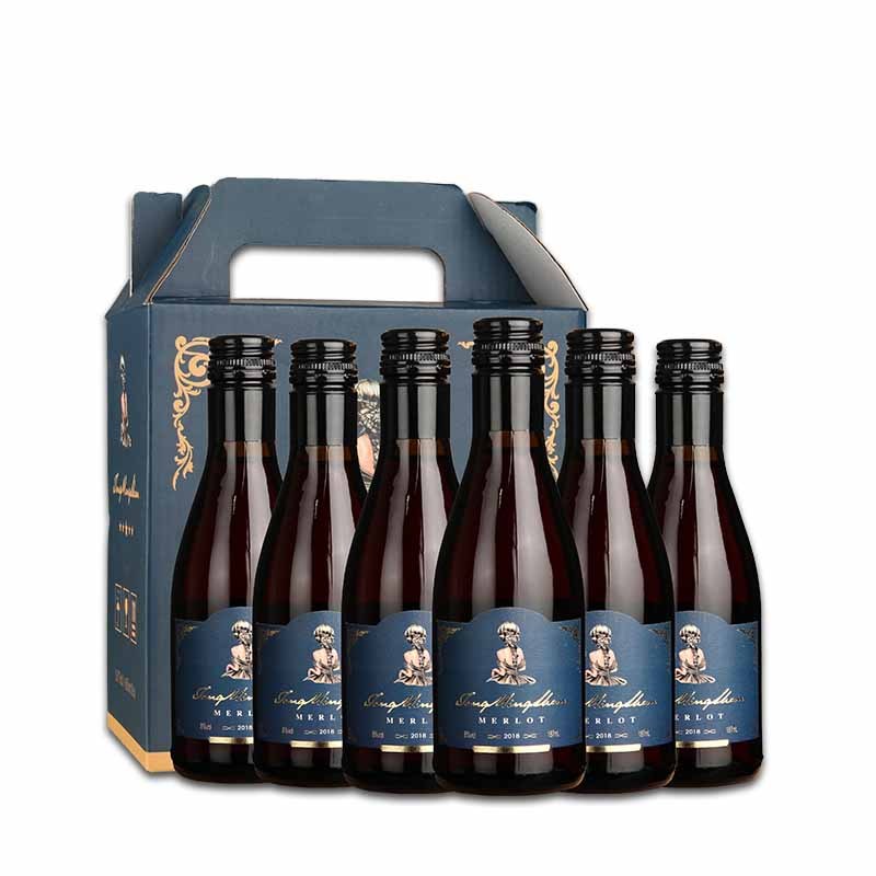 通明山美乐甜红葡萄酒甜型红酒甜酒女士酒 六支187ml*6瓶 小瓶酒送礼美酒年货礼盒