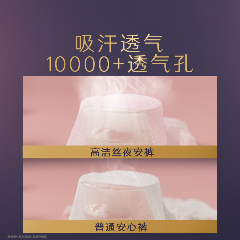 高洁丝(Kotex)蜜桃小姐安睡裤安心裤L号2条适合腰围60-100cm夜安裤裤型卫生巾高清大图