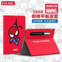 ESCASE iPad2018新款保护套9.7英寸带笔槽2017/18/air2/air平板电脑壳刺绣全包支架防摔红蜘蛛