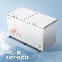 美的(Midea)521升 商用卧式大冷冻冰柜 卧式冰箱 双顶开冷藏冷冻直冷转换冷柜 BD/BC-521DKM(E)