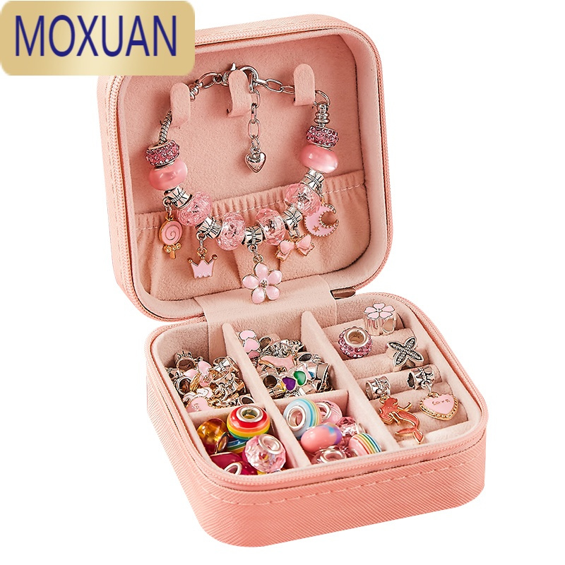MOXUAN儿童串珠手链手工diy制作小女孩玩具首饰6益智穿珠子公主项链材料