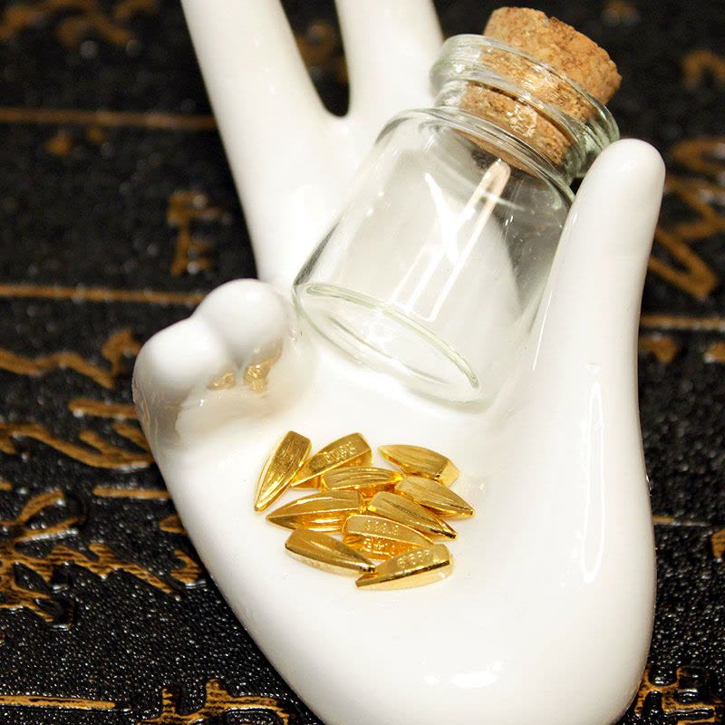 素竹 足金/黄金金条 素竹系列瓜子金豆 投资收藏赠礼 配送收纳瓶一个图片