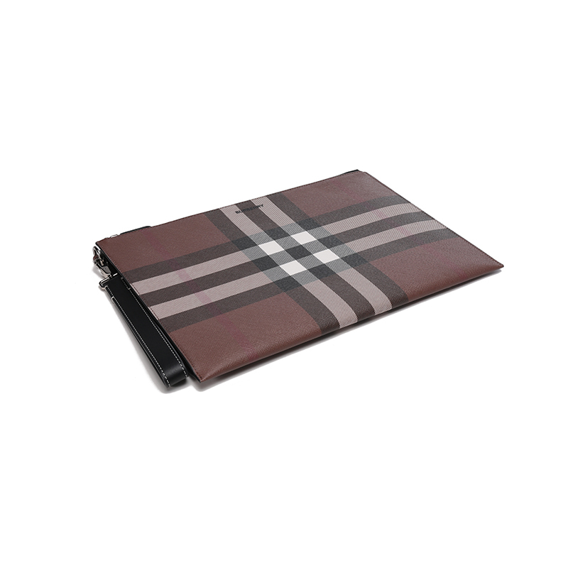 博柏利巴宝莉burberry男款热塑性聚氨酯织物大号手拿包80527941