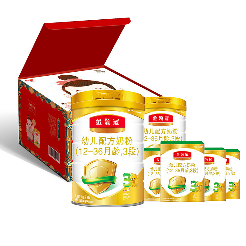 伊利金领冠 国家宝藏礼盒 3段900g*2罐+400g*4盒