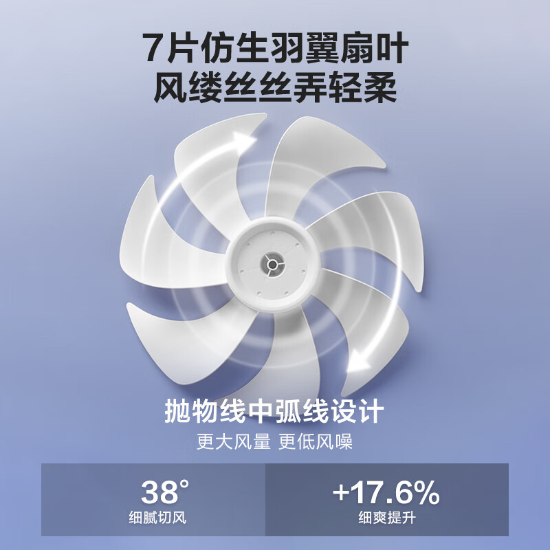 艾美特(AIRMATE)电风扇七叶柔风落地扇家用7档大风量智能遥控节能轻音电风扇台立式桌面小型风扇 FS30-AR62