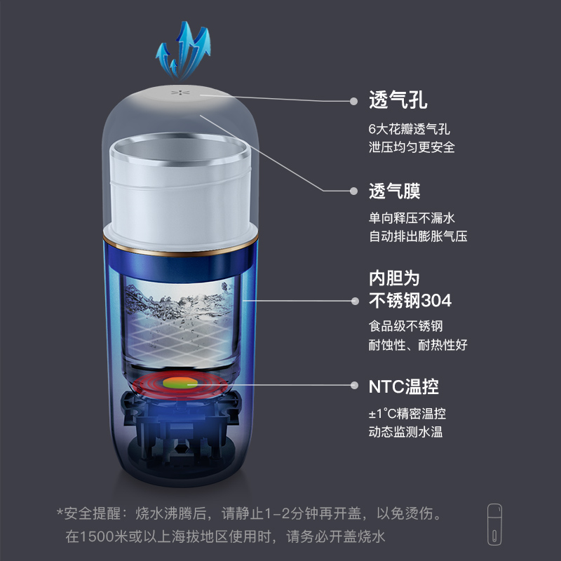 古牌电热水杯旅行便携式烧水壶小型烧水杯家用办公室加热杯养生杯高清大图
