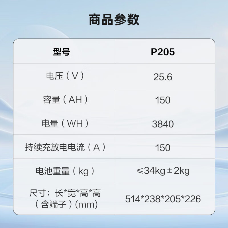 骆驼(CAMEL)驻车锂电池 磷酸铁锂强启动锂电瓶 P205驻车锂电池*