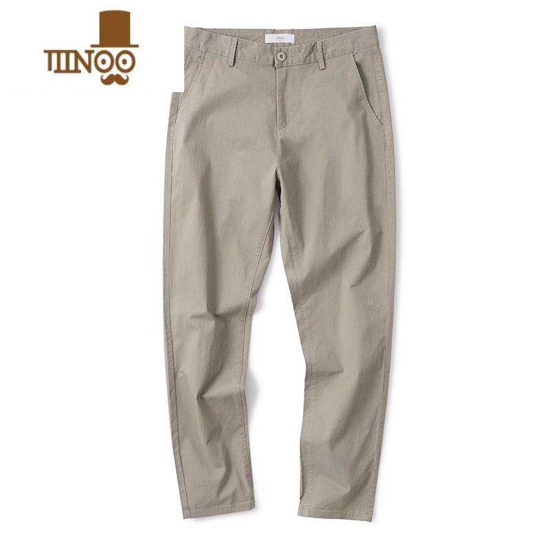 YANXU秋季直筒休闲裤男2023新款潮流宽松百搭商务弹力工装长裤子高清大图