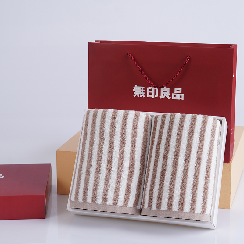 无印良品(HOME)纯棉柔软吸水毛巾 （双条装）MJ-zu0634咖色