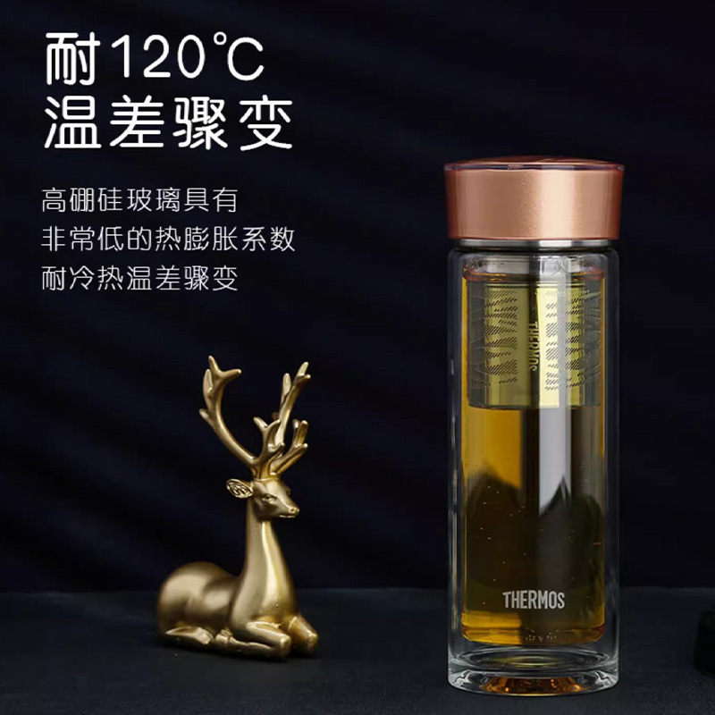 膳魔師玻璃杯400ml双层茶水分离水杯TCGE-400(随机发货)高清大图