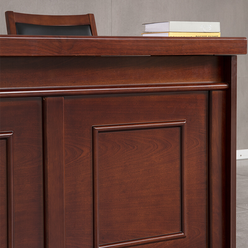 慧采云 办公家具发言台演讲桌培训会议台油漆实木贴皮条形培训桌1.4m高清大图