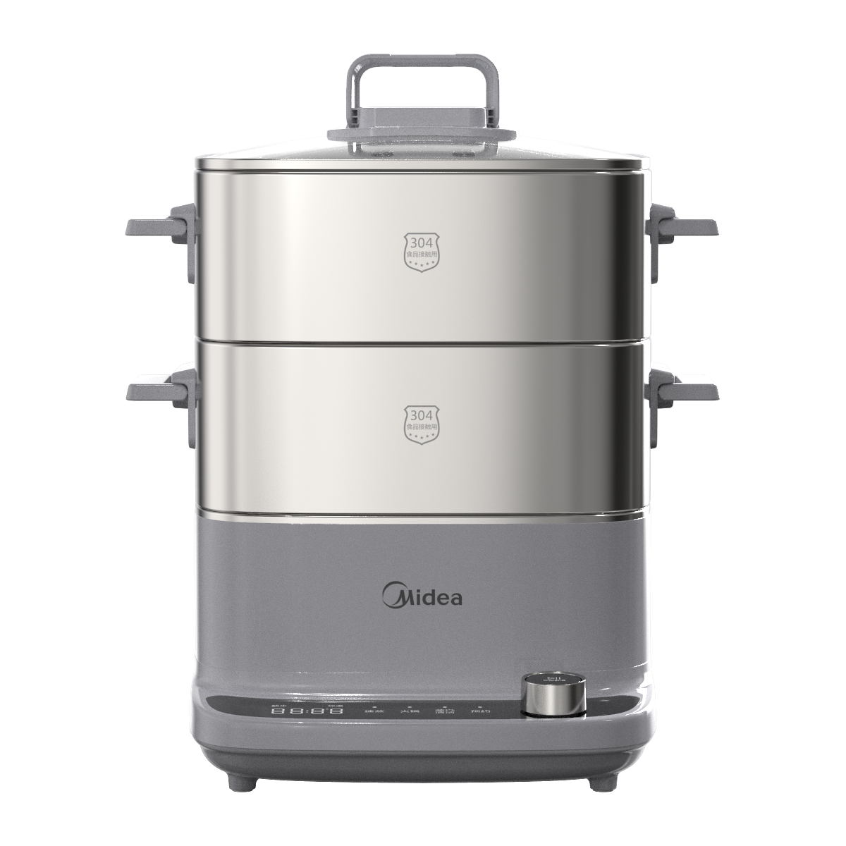 美的(Midea)蒸魔方电蒸锅电煮锅电火锅多功能锅家用电锅304不锈钢大容量多用途锅 ZGC2323ZD88