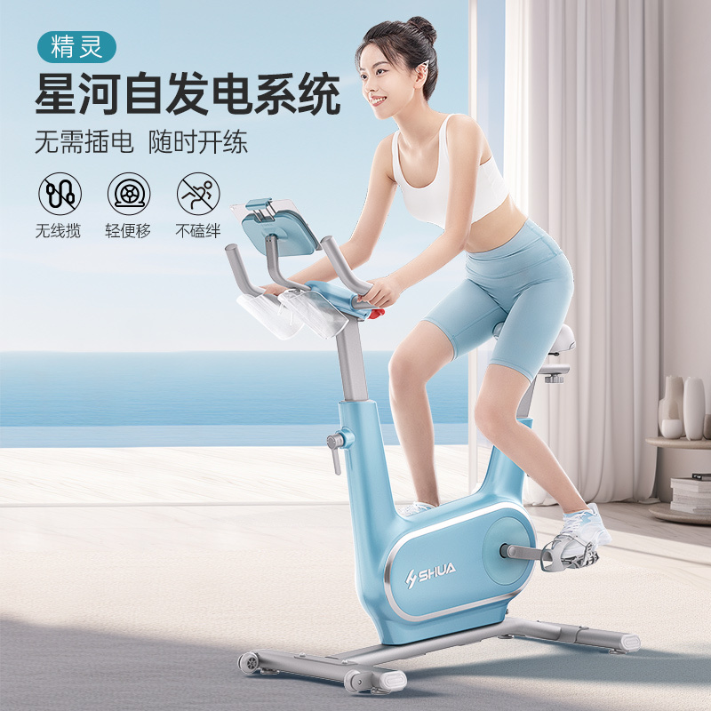 舒华(SHUA)精灵动感单车家用智能调阻运动健身器材室内单车脚踏自行车B369高清大图