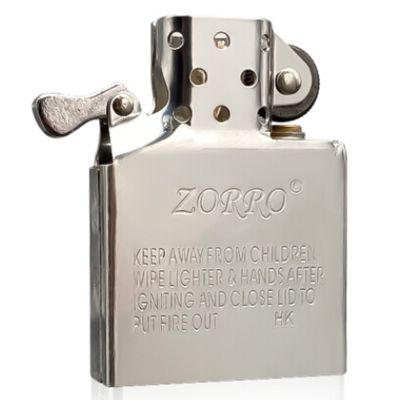 ZORRO佐罗煤油打火机专用防风铜内胆机芯 不锈钢密封防挥发煤油配件 白钢