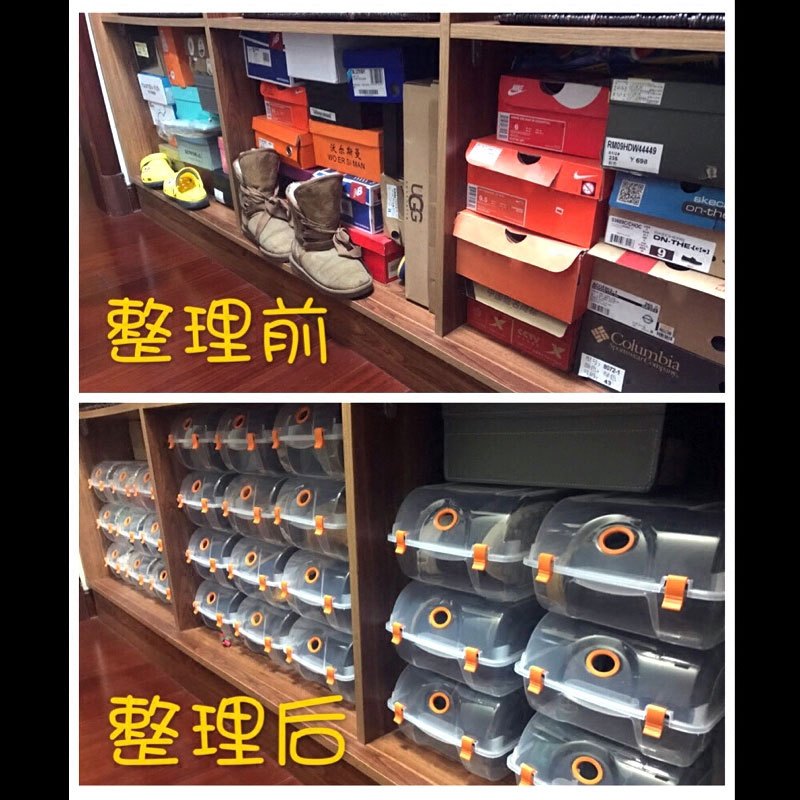 加厚鞋盒塑料PP鞋盒水晶塑料透明鞋盒鞋子收纳盒男女款通用多色多款多功能生活日用收纳用品时尚创意简约收纳盒