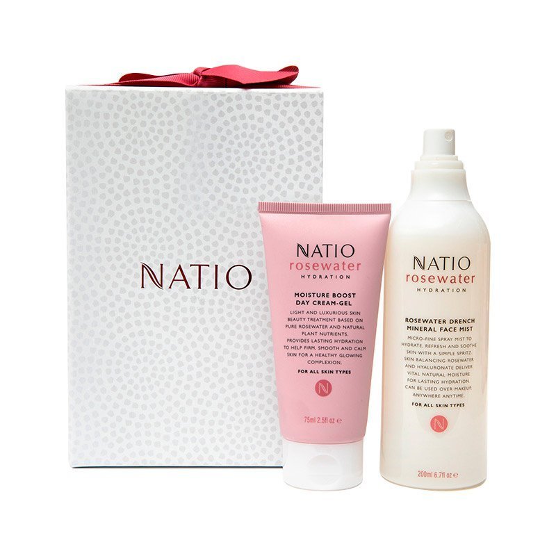 NATIO娜缇欧春夏补水保湿便携套装(日霜+喷雾)提亮定妆爽肤水学生 护肤礼盒