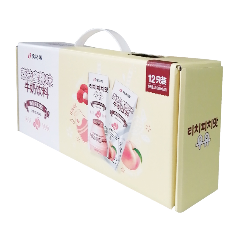 韩国进口 宾格瑞荔枝蜜桃味牛奶饮料 200ml*12 支礼盒装香滑口韩国进口