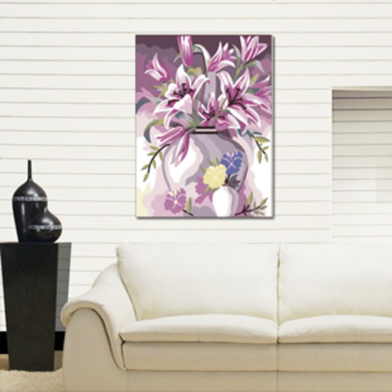 兰眉装饰用品 礼品diy数字油画涂鸦成人手绘水彩风景客厅装饰油彩画百合花 价格图片品牌报价 苏宁易购宇庭家纺专营店